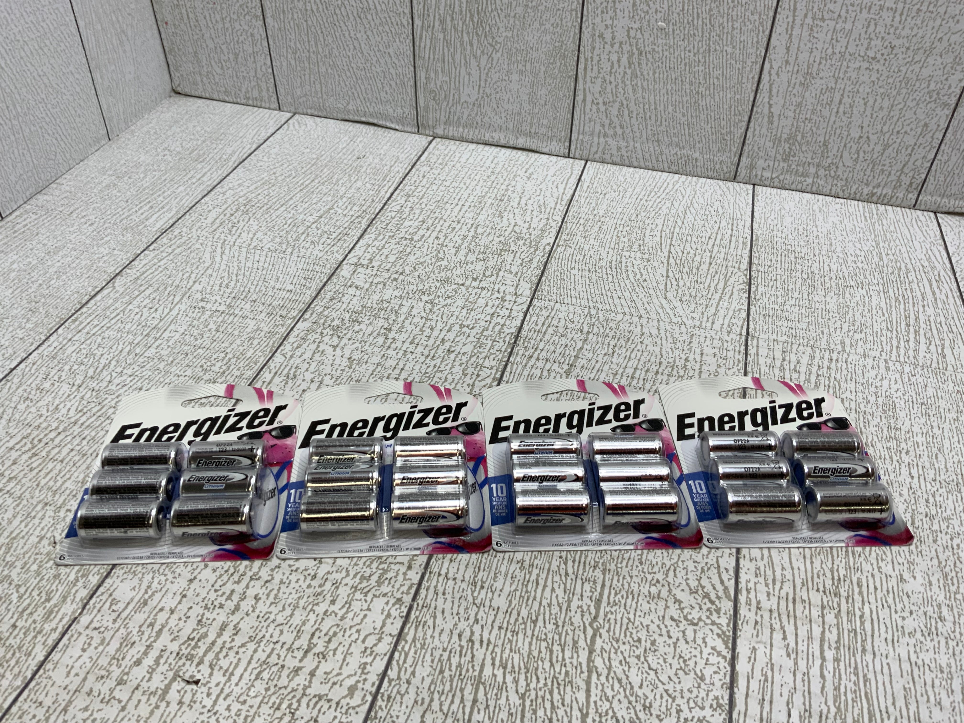 Energizer 123 Batteries, Lithium CR123A Battery, 6 Battery Count **LOT OF 4** (8060043985134)